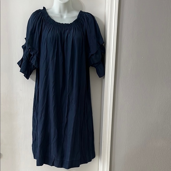 Mersea Blue  Pleated Puff Sleeve Mini Sundress - Picture 6 of 13